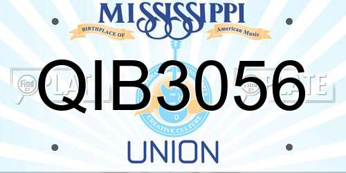 QIB3056 Mississippi License Plate