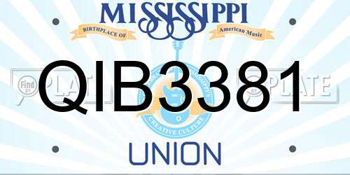 QIB3381 Mississippi License Plate