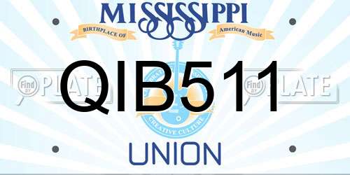 QIB511 Mississippi License Plate