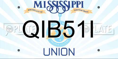 QIB51I Mississippi License Plate