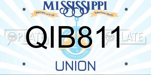 QIB811 Mississippi License Plate