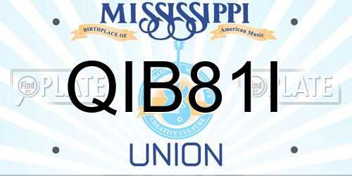 QIB81I Mississippi License Plate