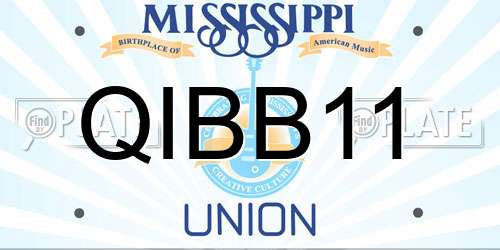 QIBB11 Mississippi License Plate