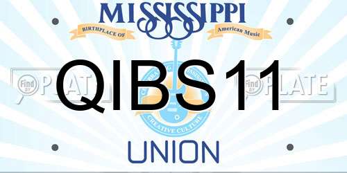 QIBS11 Mississippi License Plate