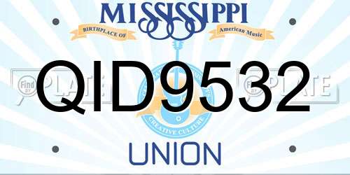 QID9532 Mississippi License Plate