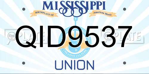 QID9537 Mississippi License Plate