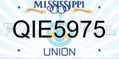 QIE5975 Mississippi License Plate