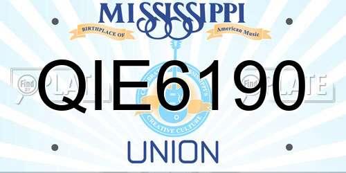 QIE6190 Mississippi License Plate