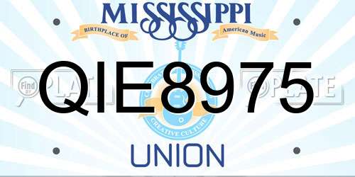 QIE8975 Mississippi License Plate