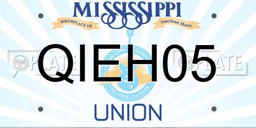 QIEH05 Mississippi License Plate