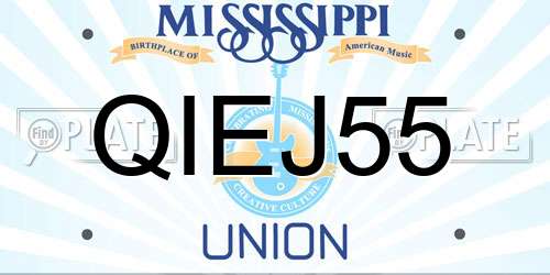 QIEJ55 Mississippi License Plate