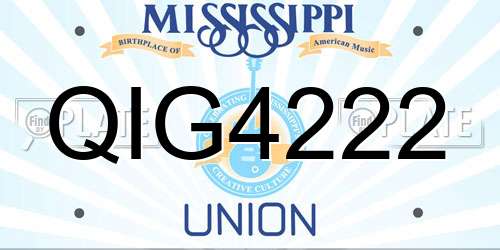 QIG4222 Mississippi License Plate