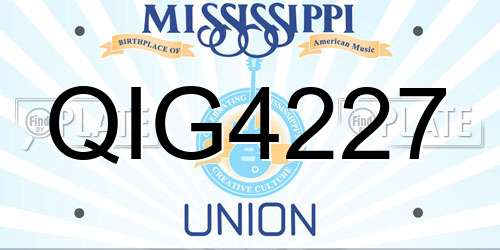QIG4227 Mississippi License Plate