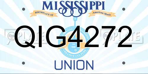 QIG4272 Mississippi License Plate
