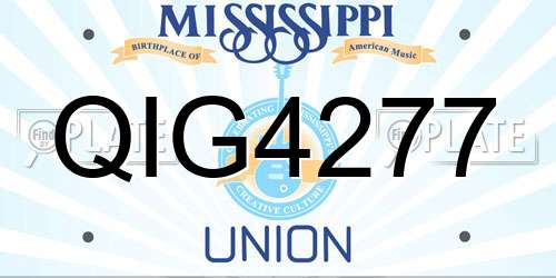 QIG4277 Mississippi License Plate