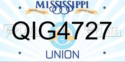 QIG4727 Mississippi License Plate