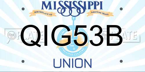 QIG53B Mississippi License Plate