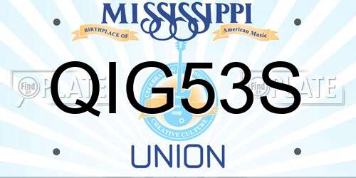 QIG53S Mississippi License Plate