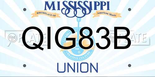 QIG83B Mississippi License Plate