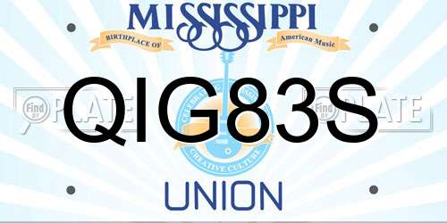 QIG83S Mississippi License Plate