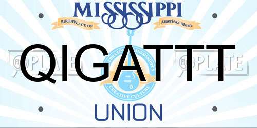 QIGATTT Mississippi License Plate