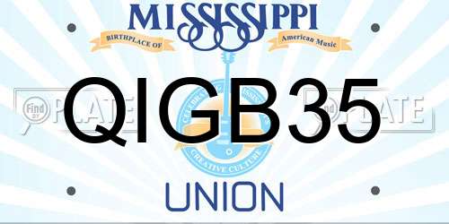QIGB35 Mississippi License Plate