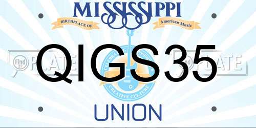 QIGS35 Mississippi License Plate