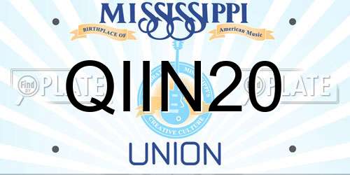 QIIN20 Mississippi License Plate