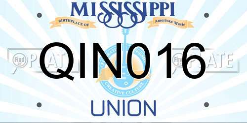 QIN016 Mississippi License Plate