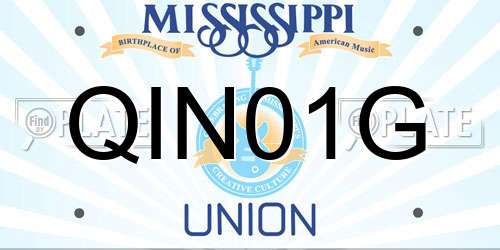 QIN01G Mississippi License Plate