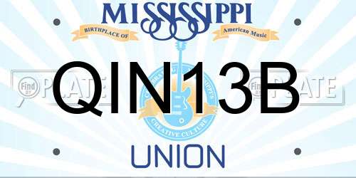 QIN13B Mississippi License Plate