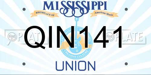 QIN141 Mississippi License Plate