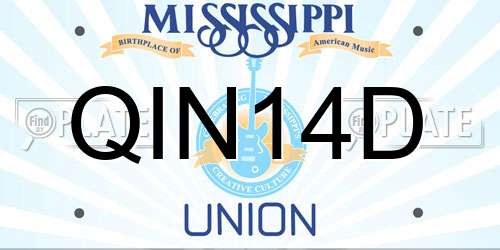 QIN14D Mississippi License Plate
