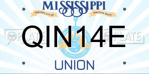 QIN14E Mississippi License Plate