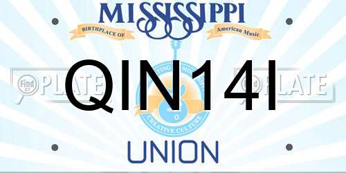 QIN14I Mississippi License Plate