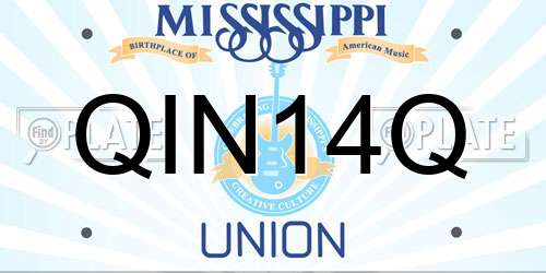 QIN14Q Mississippi License Plate
