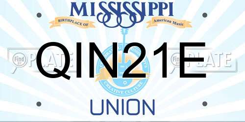 QIN21E Mississippi License Plate
