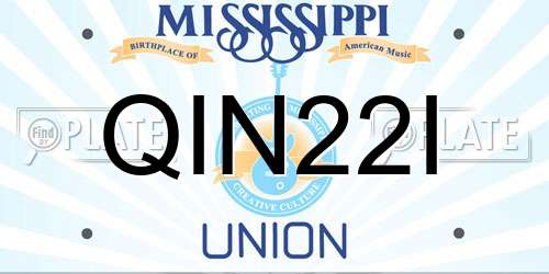 QIN22I Mississippi License Plate