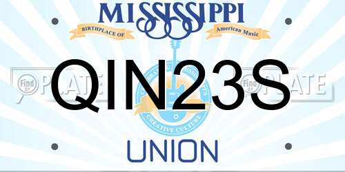 QIN23S Mississippi License Plate