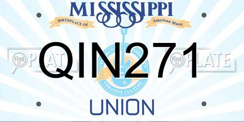 QIN271 Mississippi License Plate