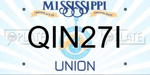 QIN27I Mississippi License Plate