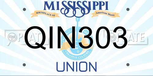 QIN303 Mississippi License Plate