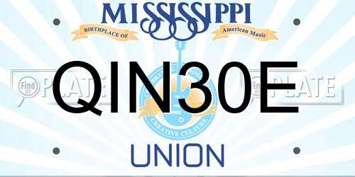 QIN30E Mississippi License Plate