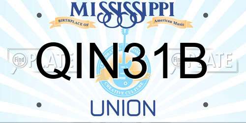 QIN31B Mississippi License Plate