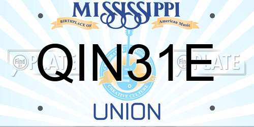 QIN31E Mississippi License Plate