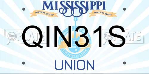 QIN31S Mississippi License Plate