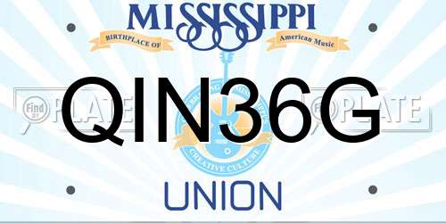 QIN36G Mississippi License Plate