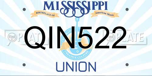QIN522 Mississippi License Plate
