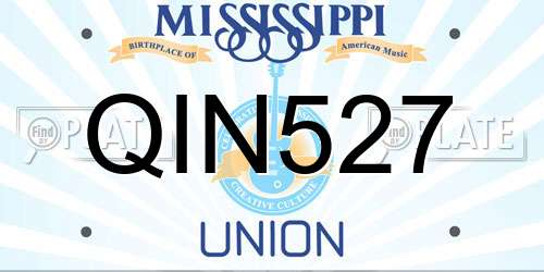 QIN527 Mississippi License Plate