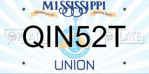QIN52T Mississippi License Plate